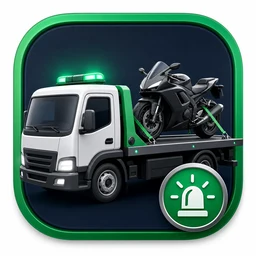 Premium emergency motorcycle towing icon