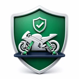 Premium insured motorcycle handling icon
