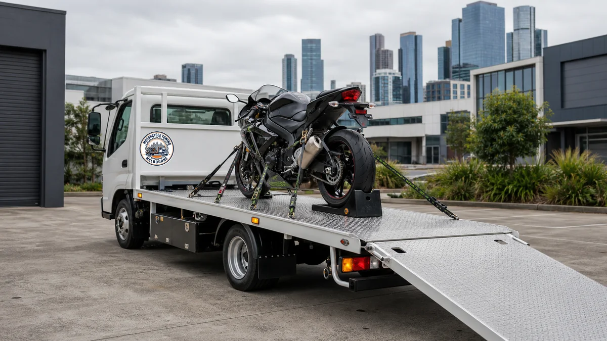 Secure motorcycle loading equipment for Fitzroy towing